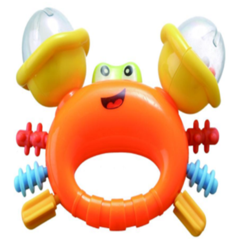 Safety Cute Crab Shape mainan lonceng bayi