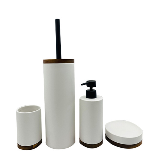 Customized ceramic bottle for white bath set