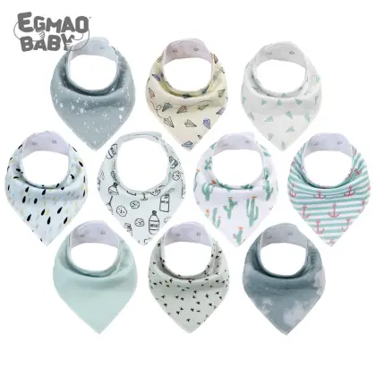 100% Organic Cotton Bibs Baby Bandana Drool Bibs for Boys and Girls Super Soft Unisex Absorbent Newborn Bibs