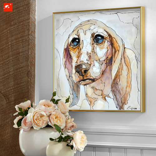 Pensive Dog Cat Portrait Canvas Prints