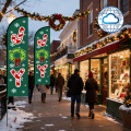علم خارجي احتفالي بلون أخضر داكن من JOY Candy Cane
