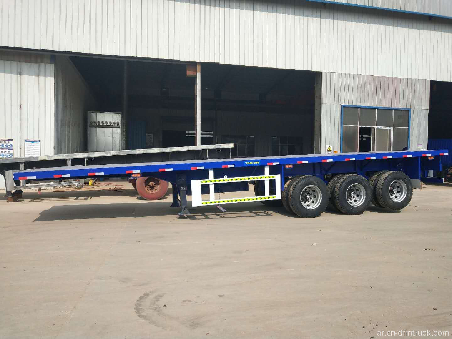 3 Axle Flatbed 40ft Container نصف مقطورة