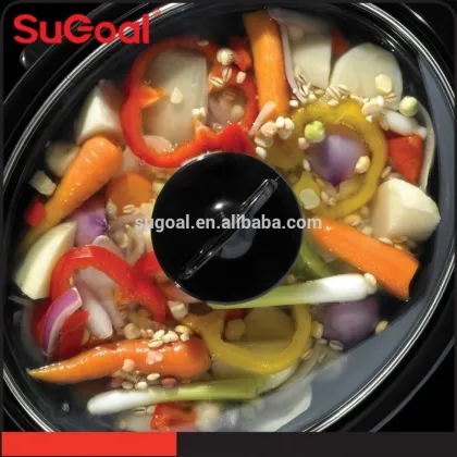 SuGoal 3.5-Quart Slow Cooker in Stainless Steel, Purple Clay