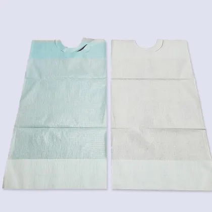 Disposable adult bibs with arc strap design