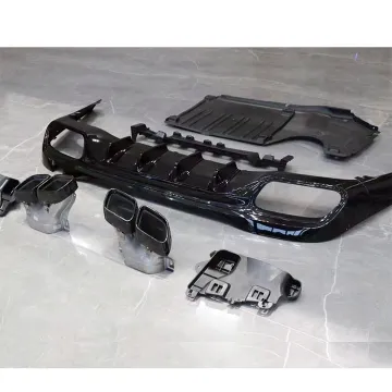 Mercedes Benz W206 C200L/C240/C250/C280/C63 AMG Style Rear Bumper Lip Diffuser with LED Lights and Exhaust Tips