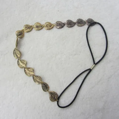 Romantic Gold Leaf Headband Hairpin Jewelry Crystal Shop Hair Jewelry