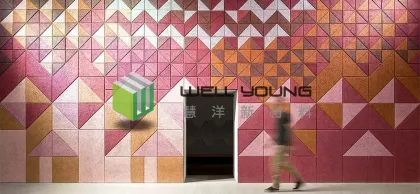 Polyester acoustic panel for sound insulation wall
