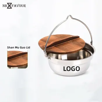 Camping Beer Stainless Steel Jam Cook Pot with Pan Hanging Handle