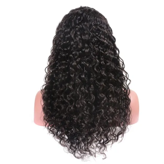 Factory Wholesale 10A Grade Raw Unprocessed Indian Human Hair Wig Cuticle Aligned Water Wave Lace Front Wig For Black Women