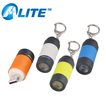 USB Rechargeable LED Light Keychain Waterproof Mini Pocket Torch
