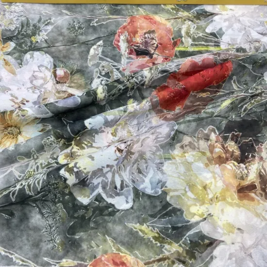Quick Dry Soft Flower Pattern Polyester Fabric