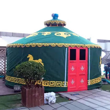 Baked Lacquer 4m White Mongolian Yurt Ger Tents