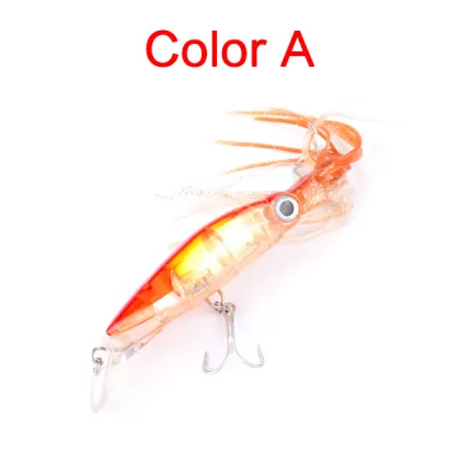Reflective Shrimp and Squid Hook Set: 14cm/40g Bun Squid Hooks with Skirt