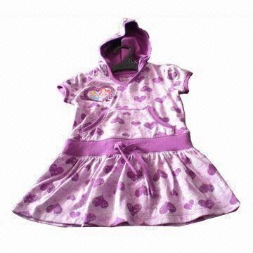 Cotton/Poly Girl's Dresses with Cap