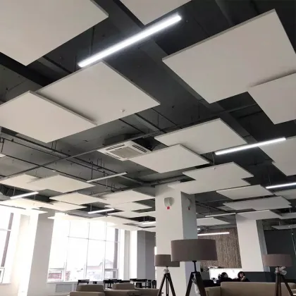Lounge Square Fiberglass Acoustical Ceiling Baffles