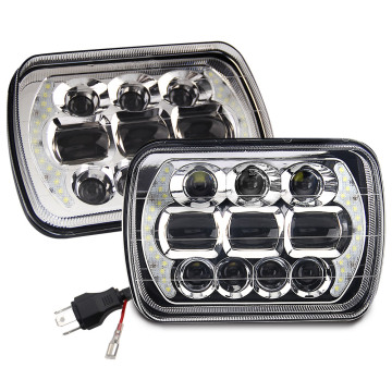 6x7" LED Headlight, Sealed Beam Driving Lamp 66w 5D 5x7 Inch Rectangular headlights