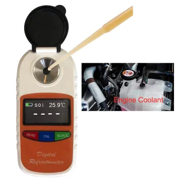 Antifreeze Digital Refractometer: Accurate Engine Coolant Tester for Ethylene Glycol and Propylene Glyol with Automatic Temperature Compensation