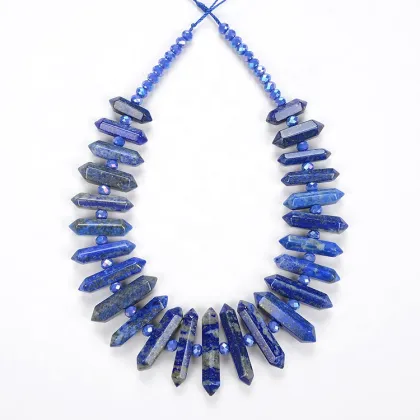 Lapis Lazuli Double Point Crystal Pendant for Jewelry Making