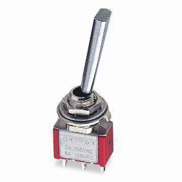 RoHS Directive-compliant 3-pin Toggle Switch, 10,000 to 50,000 Cycles Mechanical Lifespan