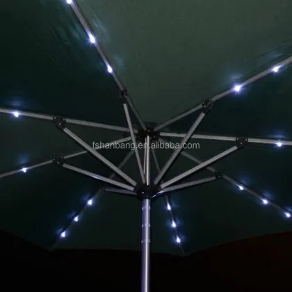 Solar-Powered LED Umbrella with Wind Resistance for Patios and Outdoors