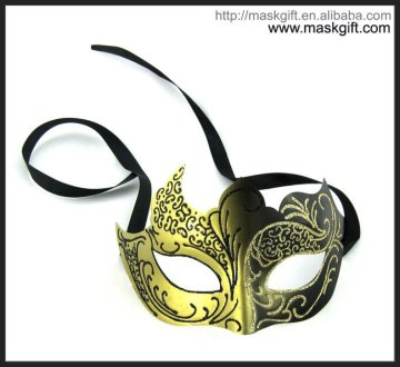 Hot sell finest Maskgift black/gold halloween plastic mask