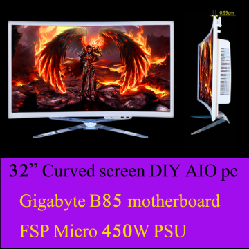 New all-in-one desktop pc gamer,32" curved parts in one pc with motherboard and power supply