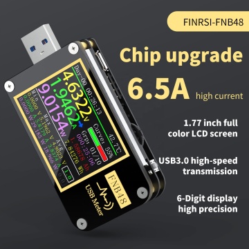 USB Tester for Fast Charging Protocols: Voltmeter & Ammeter Capacity Test
