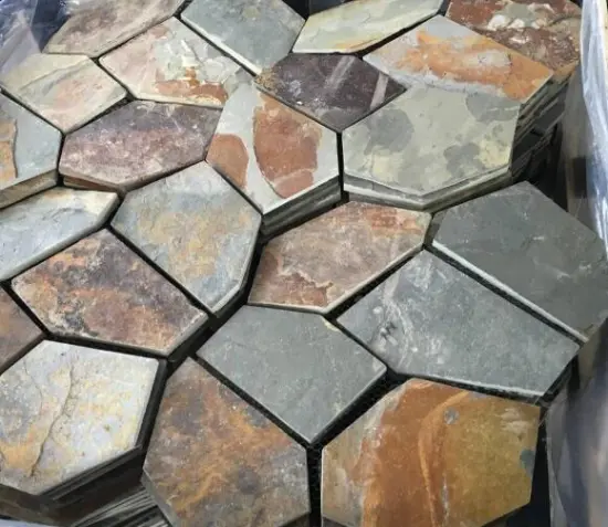 Autumn rose natural flagstone mat