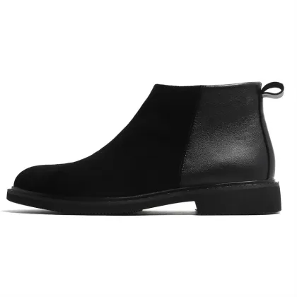 Men's Trendy Chelsea Boots - Black Casual Leather Shoes