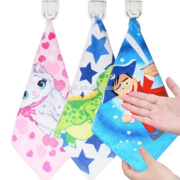 2015 new factory customized kids 100% cotton30x30cm Cartoon Hand Towel Small Hankerchief Plain Dyed wholesale