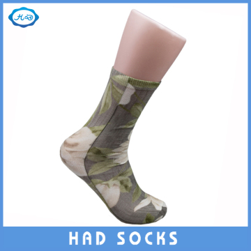 Flower Design Nylon Sublimation Print Lady Sock