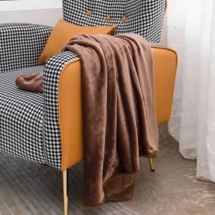 Multifunctional shawl blanket nap blanket coffee color