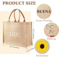 Recycled Natural Reusable Beach Jute Burlap Tote bag