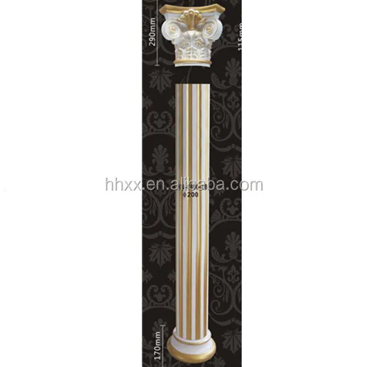 Polyurethane Gold Roman Column Decorations for Indoor Use