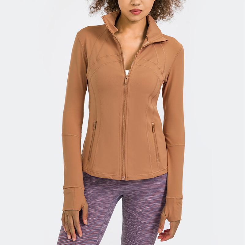 Jaqueta esportiva feminina slim full zip jacket gultleneck