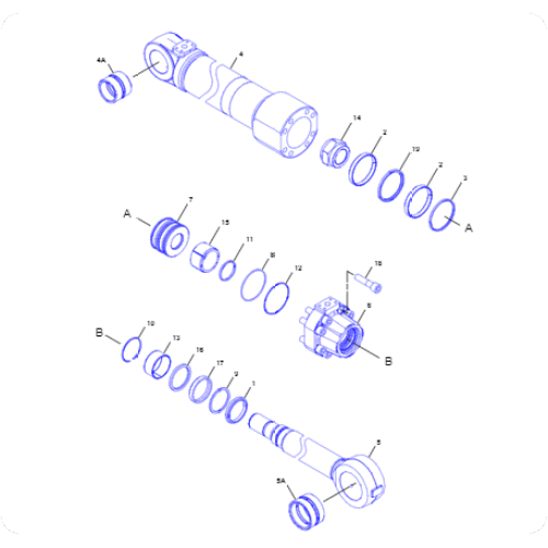 Wheel excavator M315D boom cylinder assembly 3683255/368-3255