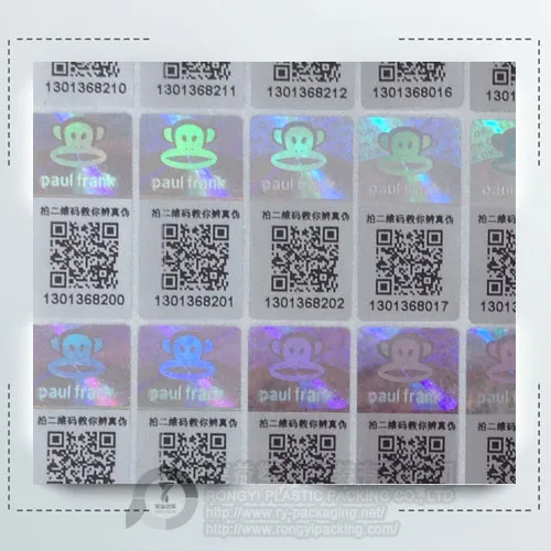 Laser security hologram label anti-fake holographic sticker