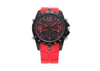 Red Dual Time Display Quartz Digital Wrist Watches For Men