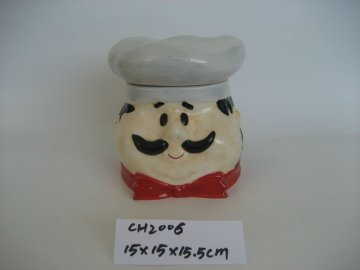 ceramic cookie jar with cooker design