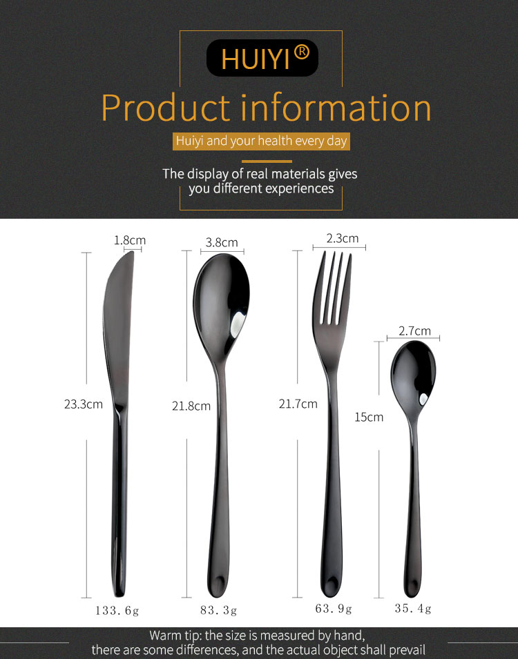 304 Stainless Steel Black Forged Flatware