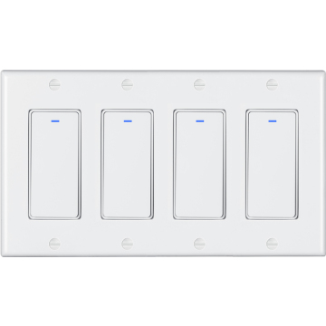 1/2/3/4 Gang Wall Switch Voice Control Smart Life APP Tuya WiFi Smart Switch US Light Switch Work With Alexa Google Home