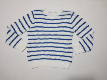Sunwing Lemokiz Girls CHILDREN'S CARDIGAN Blue & White Stripes Sweater Size 5/6