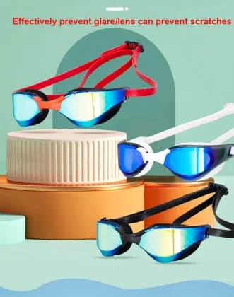 2024 New Cross-border Adult Silicone Contrast Myopia Anti-fog Swimming Goggles