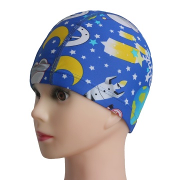 Fabbrica di sublimazione all'ingrosso stampare tappi di nuoto di lycra per bambini