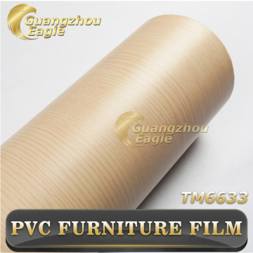 Moisture-Proof Antifouling Wood Grain Lamination Self Adhesive Furniture PVC Sheet Printed Membrane Embossed Film Manufacturer