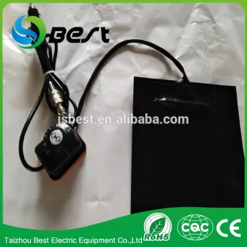 Black custom 12v silicone rubber heater with temperature controller