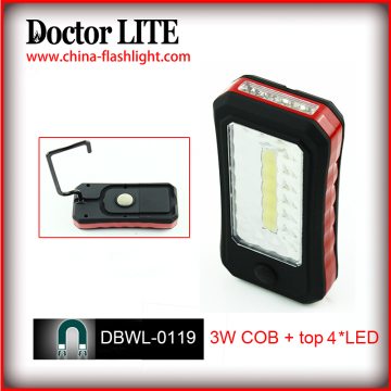 2015 การออกแบบใหม่ 3W COB + 4 TOP 4*ไฟทำงาน LED พร้อมแม่เหล็กและเบ็ดที่ด้านหลัง