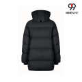 Parka de inverno com capuz de comprimento médio