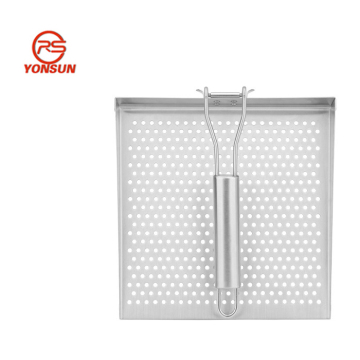 Food Grade Stainless Steel BBQ Grill Perforated Frying Pan
