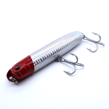 AOCLU Walk The Dog Topwater Poppers and Pencil Sticks - 90mm/115mm, 3X Hooks, Japan Quality Hard Bait Wobblers with Rattle